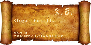 Kluger Bertilla névjegykártya